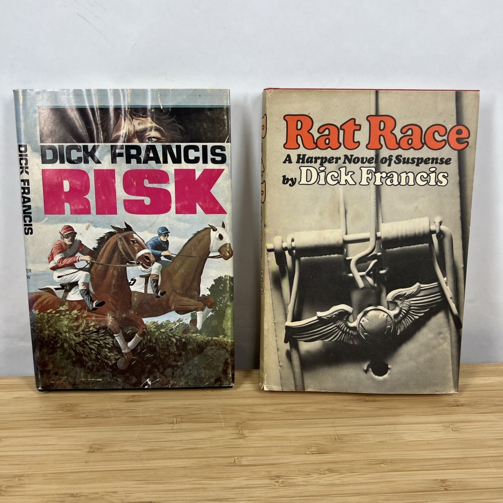 Dick Francis Lot 2 Hardcover Risk Rat Race Book Club Editions Mystery Suspense